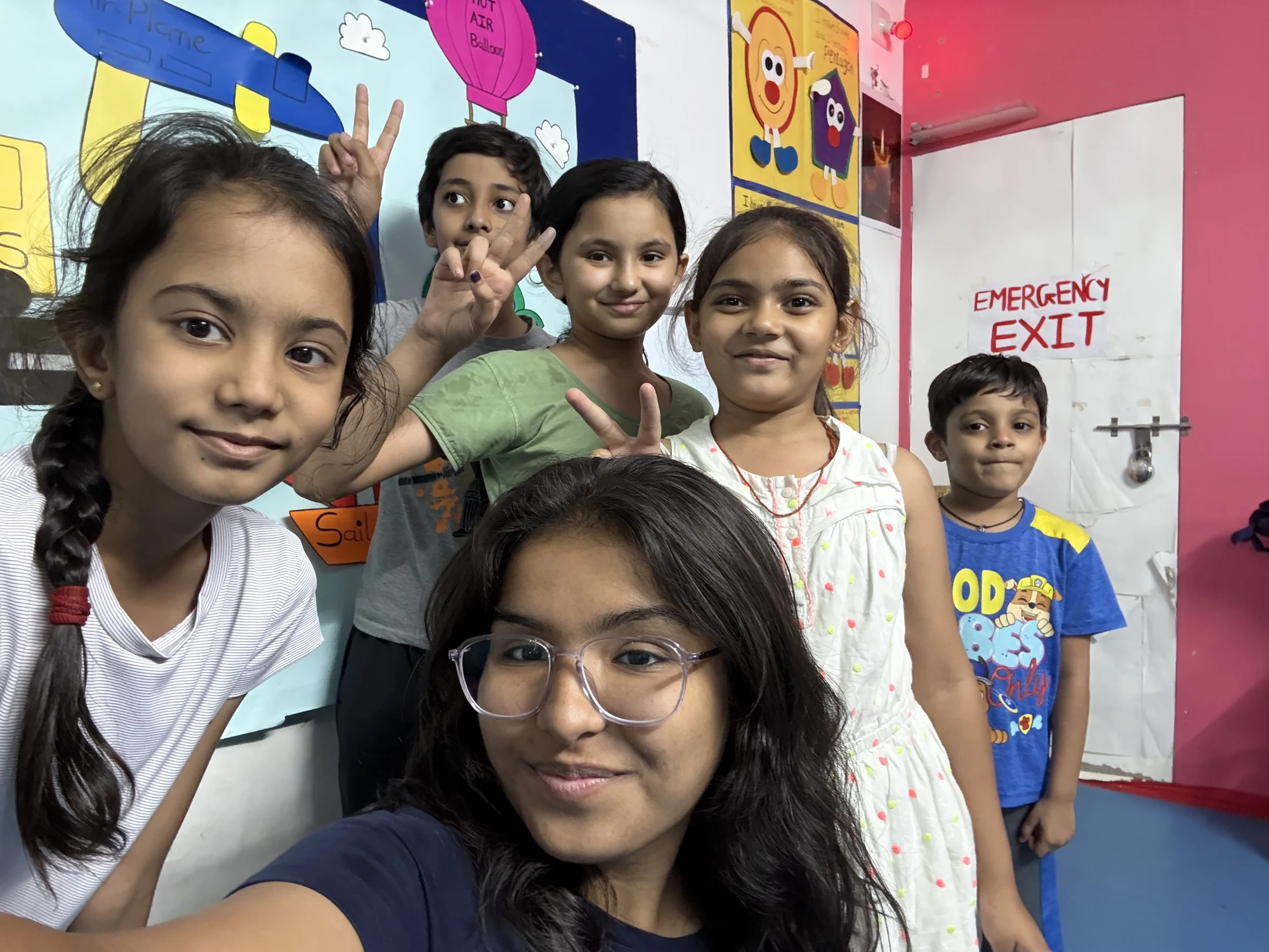Ishika and the Trinity classroom group