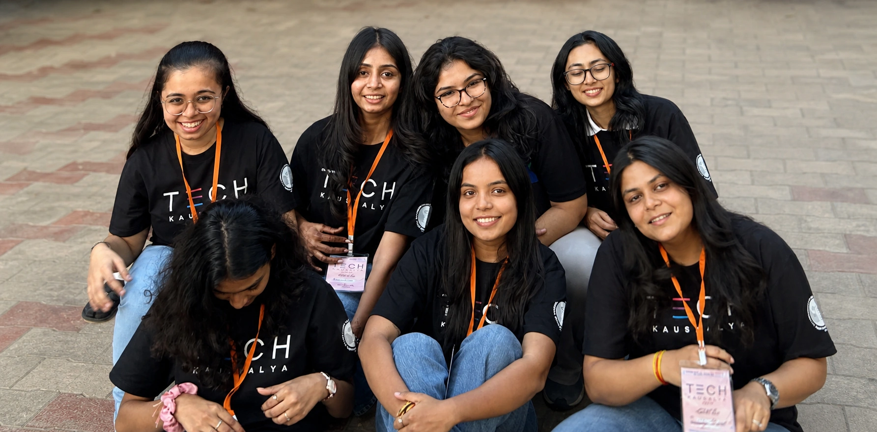 The front-row women at Tech Kaushalya (cropped and AI-retouched to remove background people)